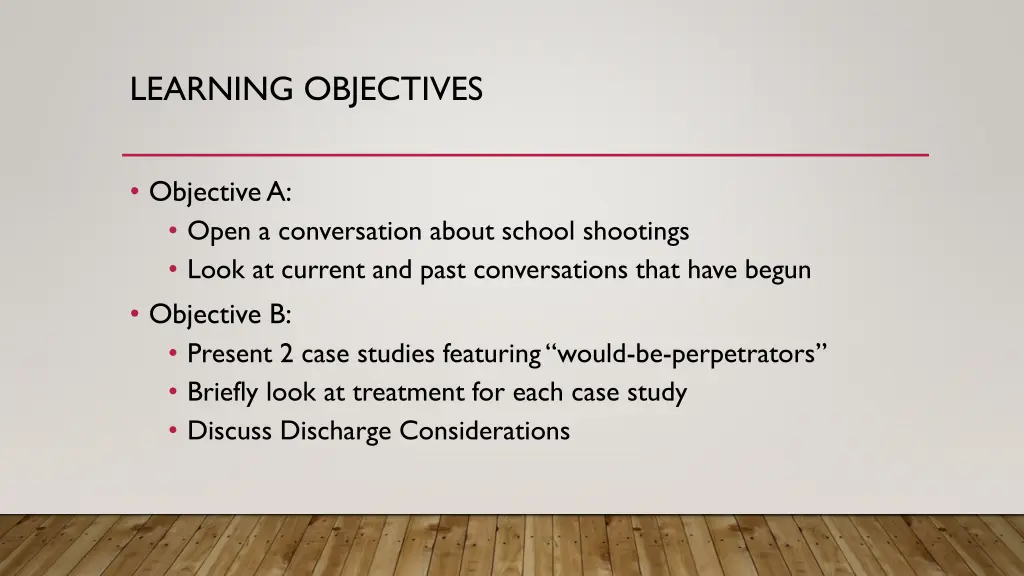 learning objectives