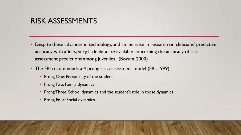 risk assessments