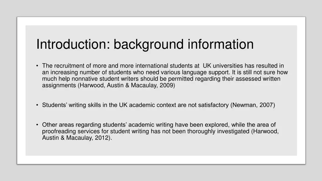 introduction background information