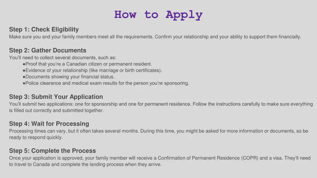 how to apply