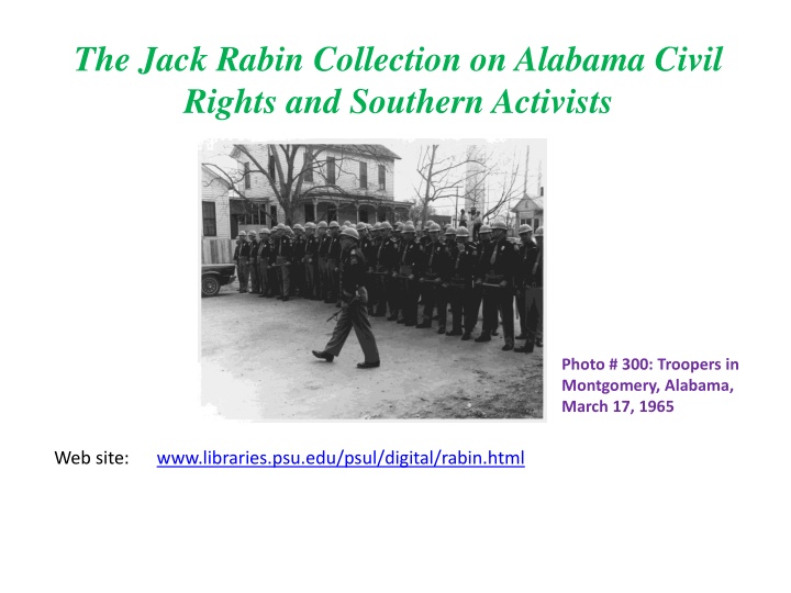 the jack rabin collection on alabama civil rights