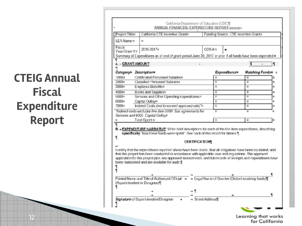 cteig annual fiscal expenditure report