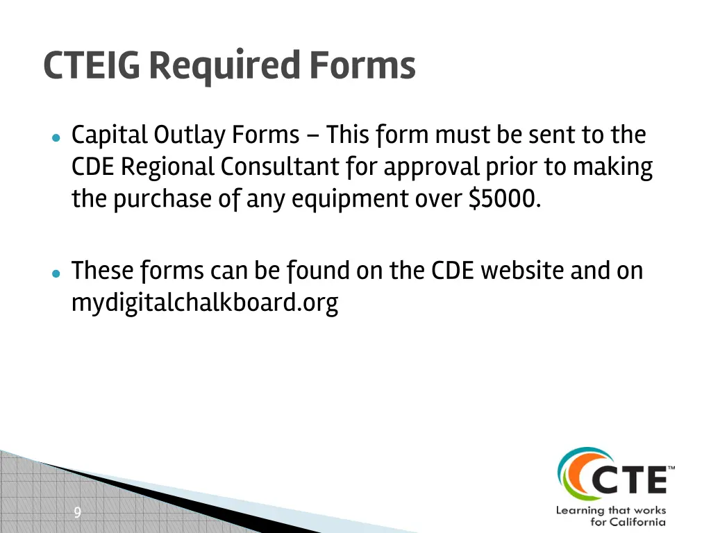 cteig required forms