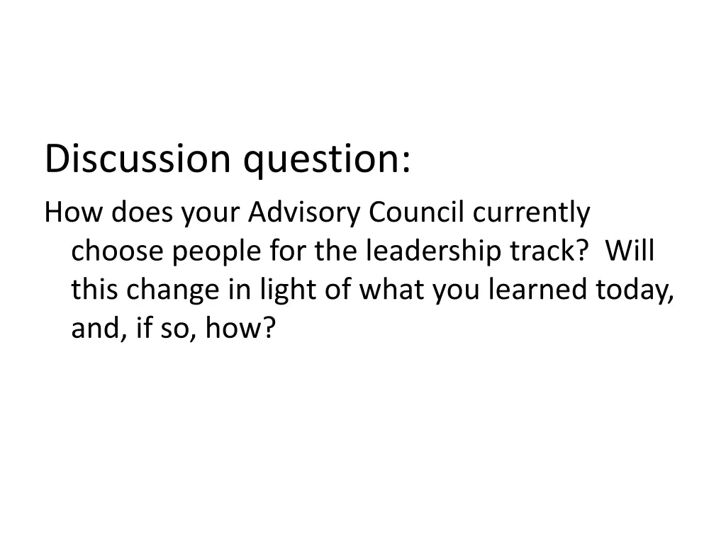 discussion question how does your advisory