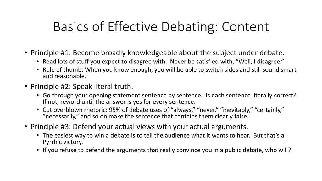 basics of effective debating content