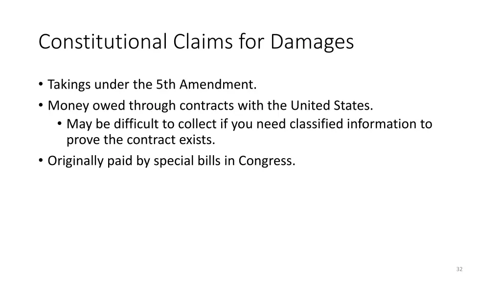 constitutional claims for damages