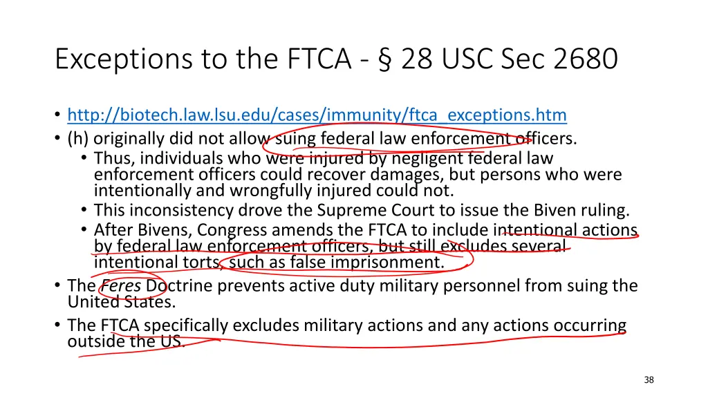 exceptions to the ftca 28 usc sec 2680