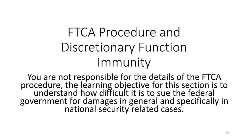 ftca procedure and discretionary function