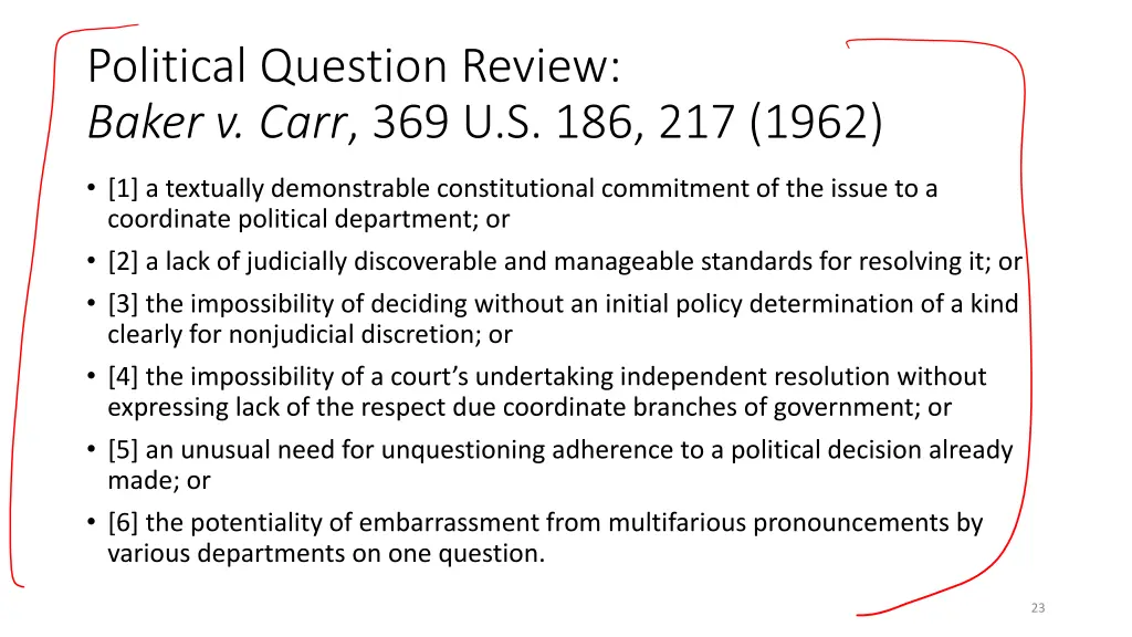 political question review baker v carr