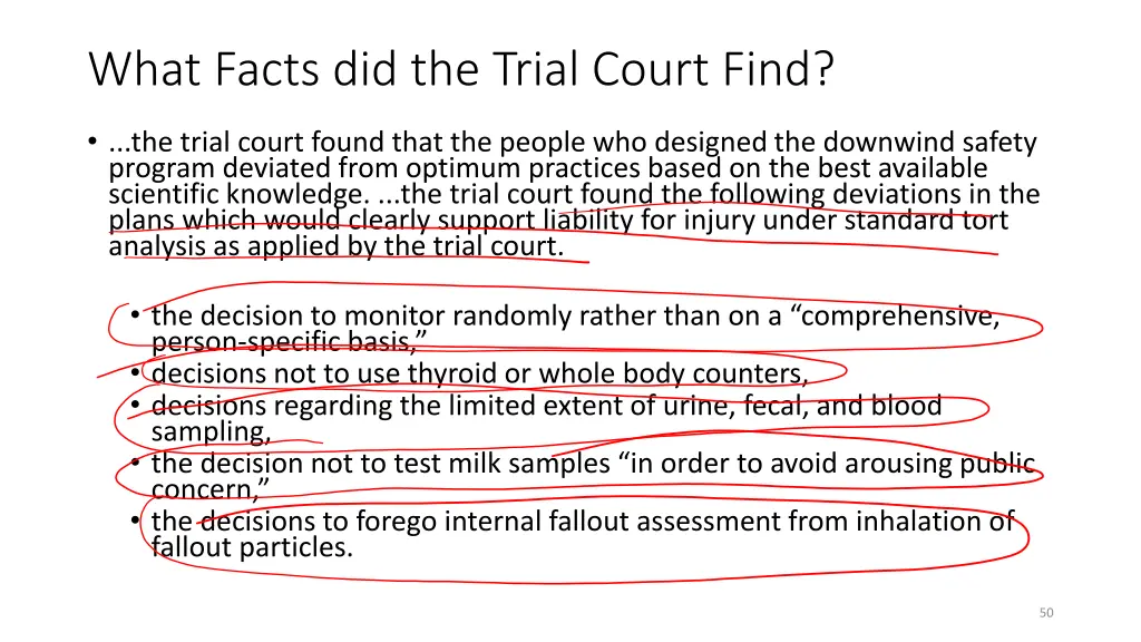 what facts did the trial court find