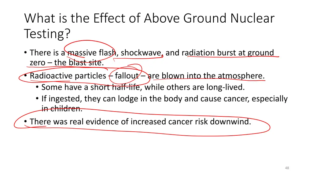 what is the effect of above ground nuclear testing