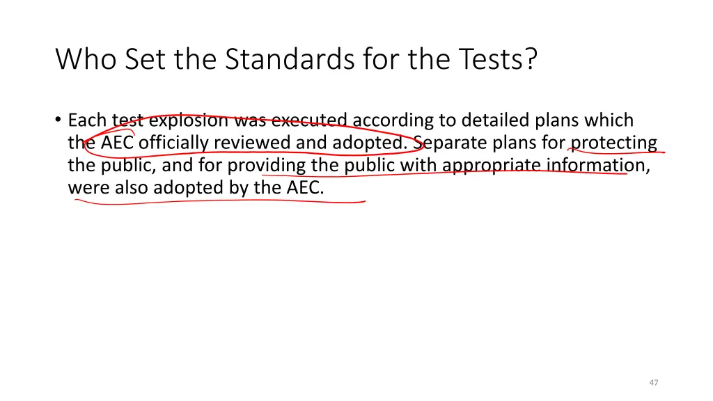 who set the standards for the tests