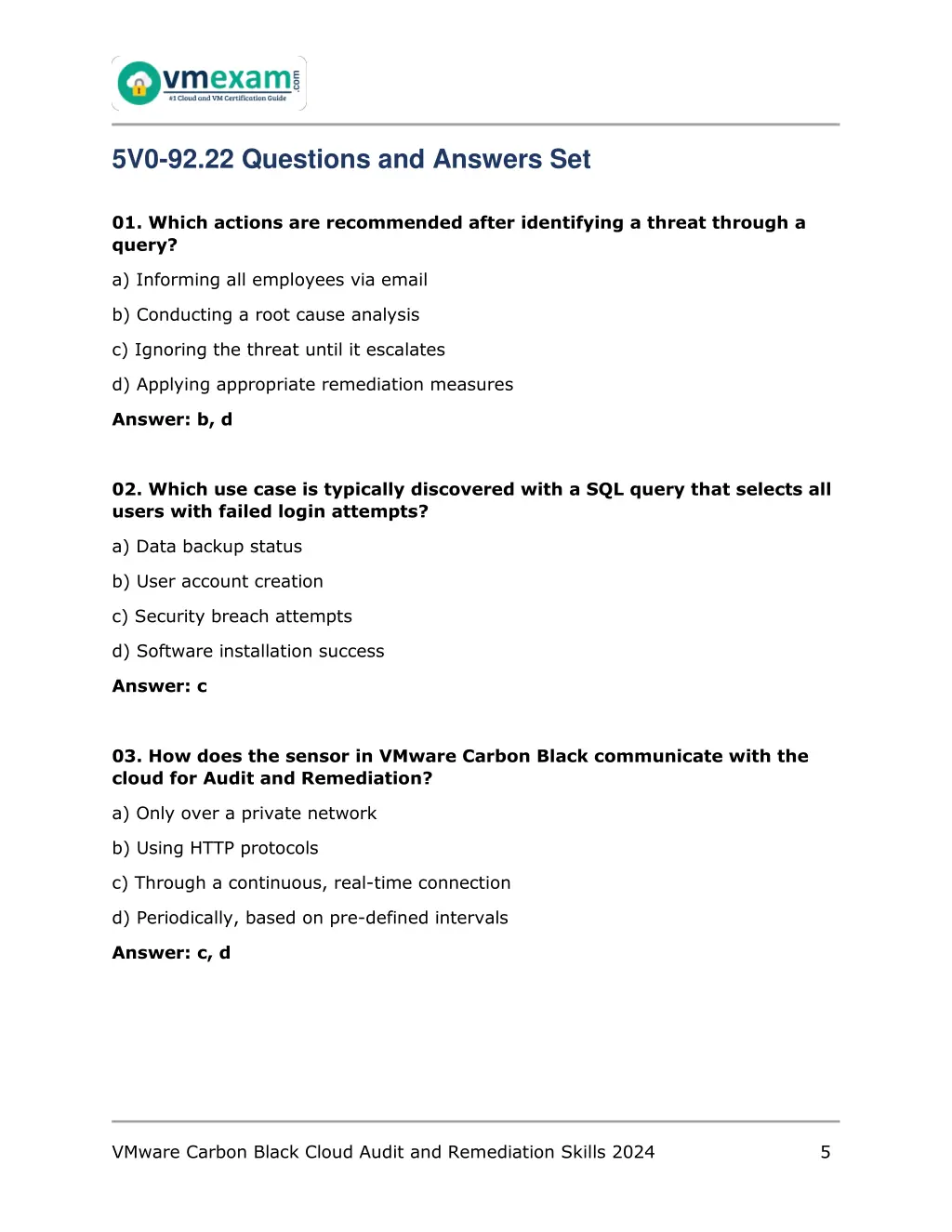 5v0 92 22 questions and answers set