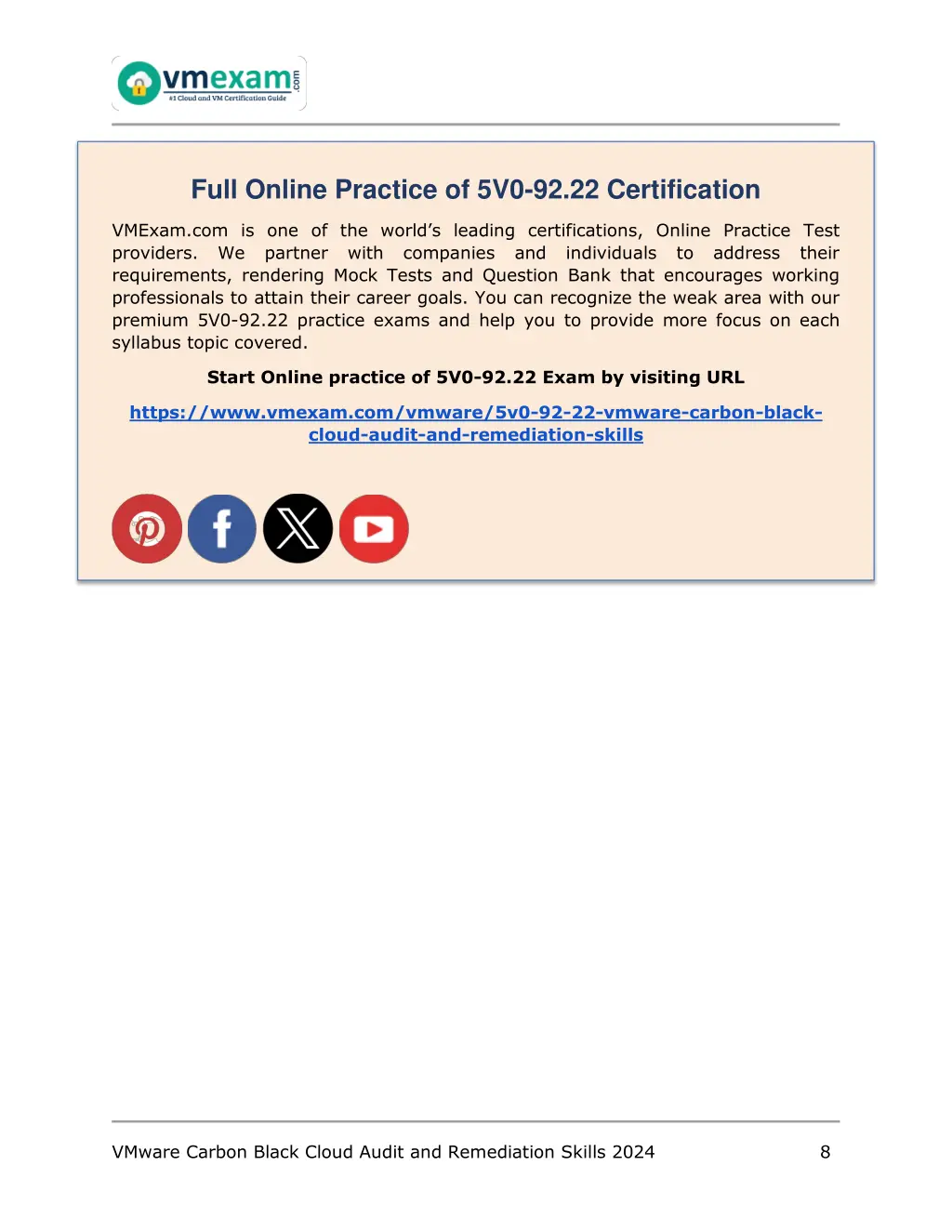 full online practice of 5v0 92 22 certification