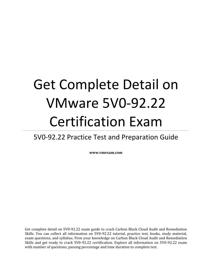 get complete detail on vmware