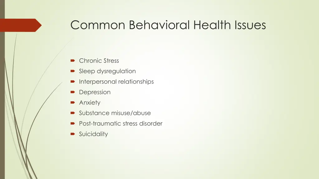 common behavioral health issues