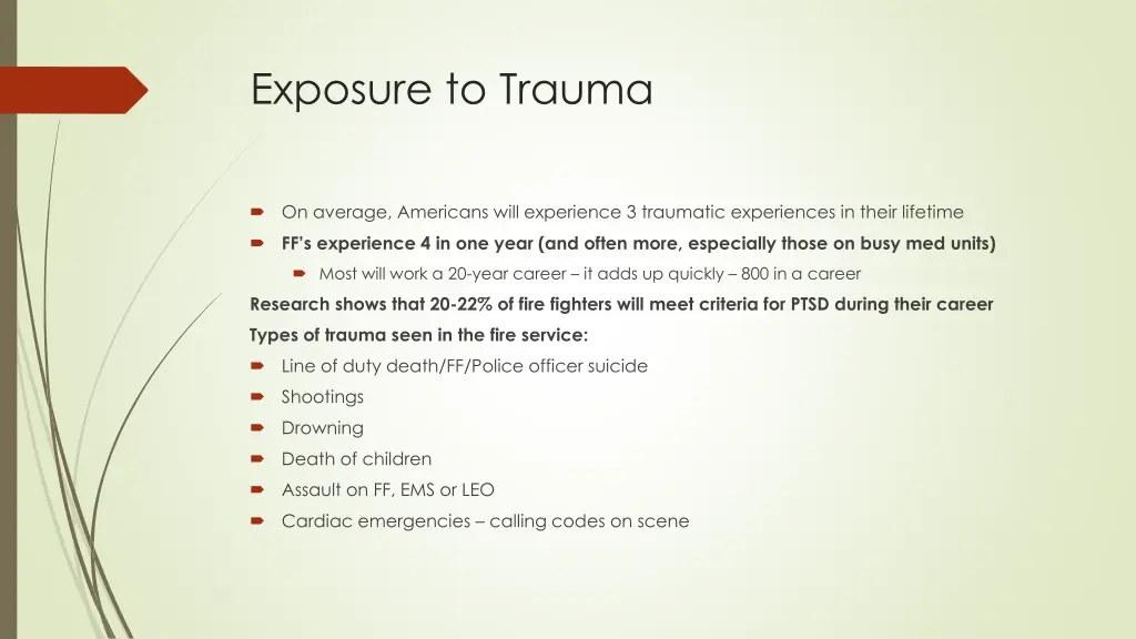 exposure to trauma