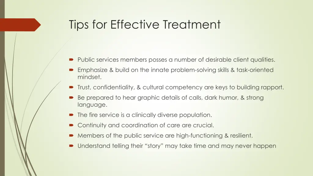 tips for effective treatment