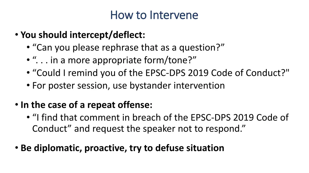 how to intervene how to intervene