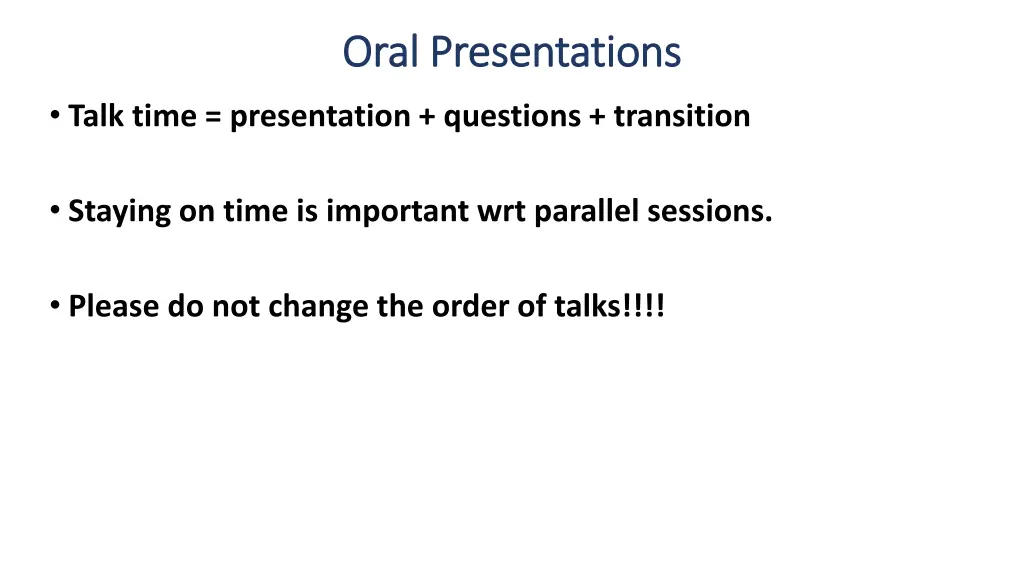 oral presentations oral presentations