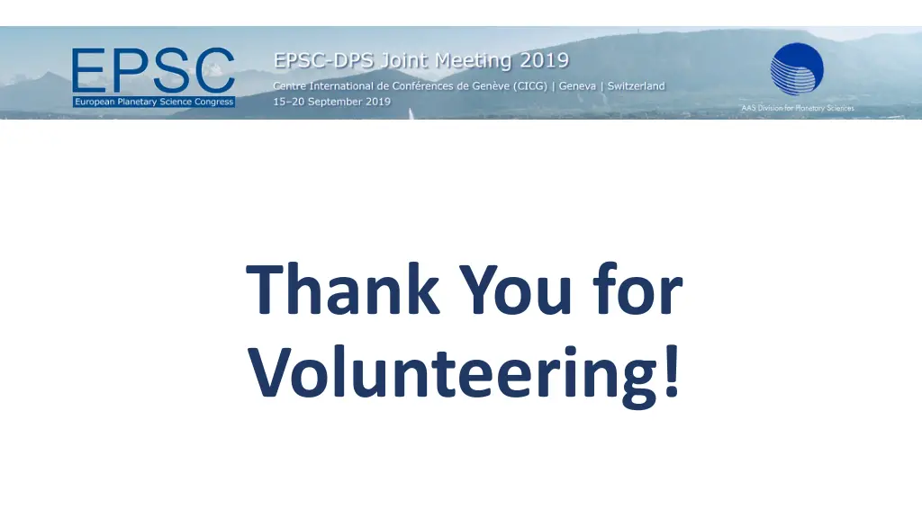 thank you for volunteering