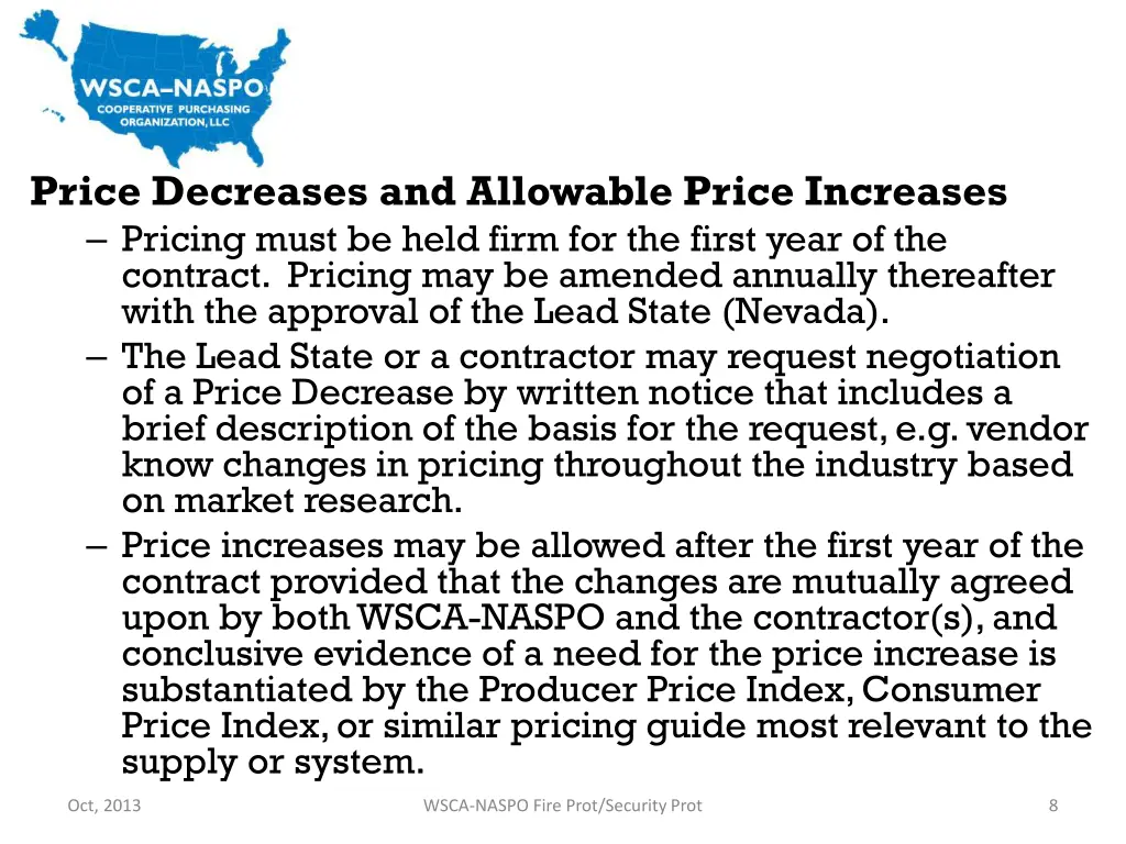 price decreases and allowable price increases