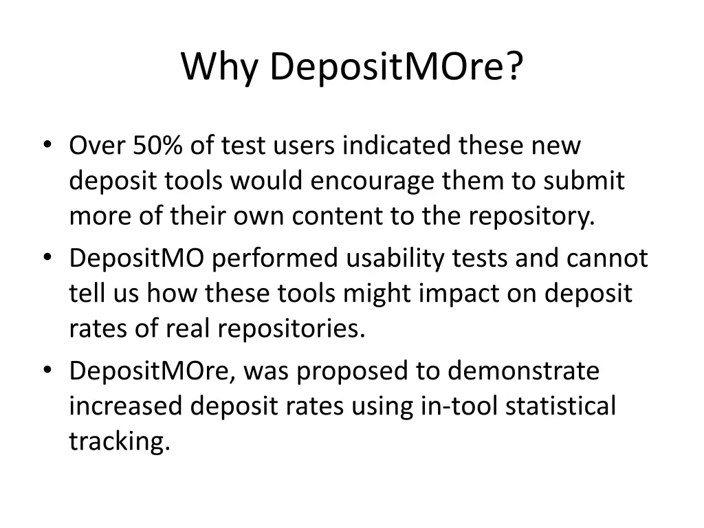 why depositmore