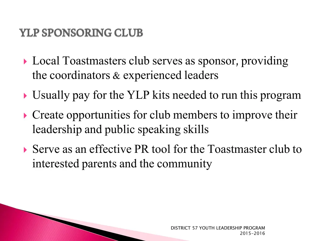 local toastmasters club serves as sponsor