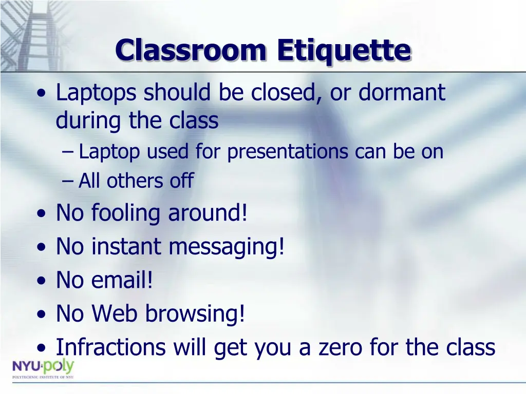 classroom etiquette laptops should be closed