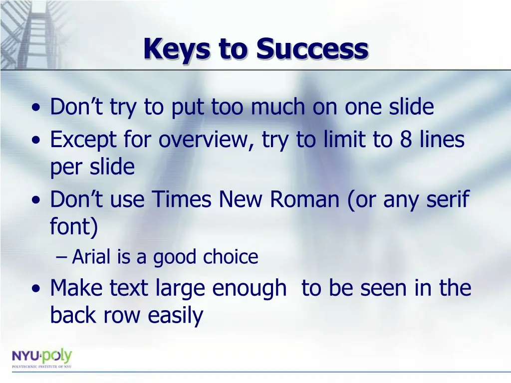 keys to success