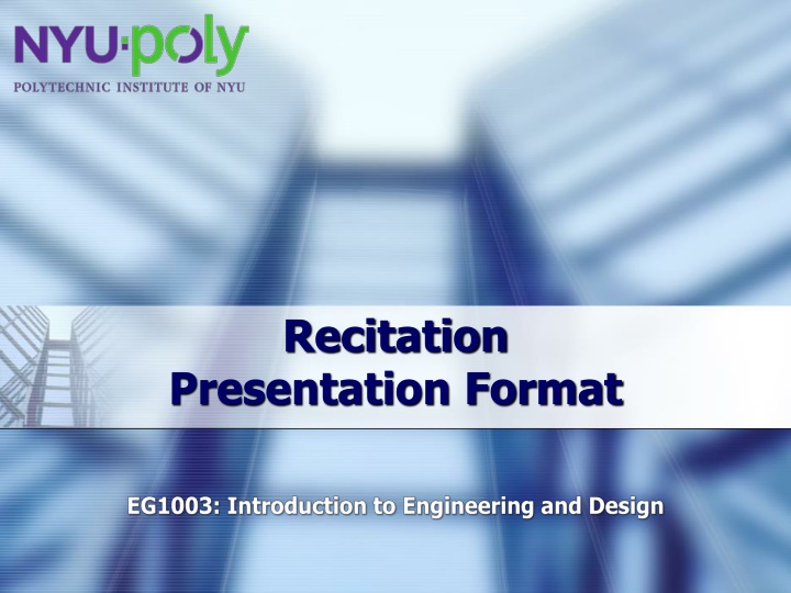 recitation presentation format