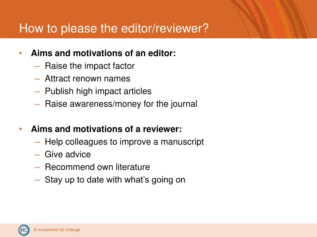 how to please the editor reviewer