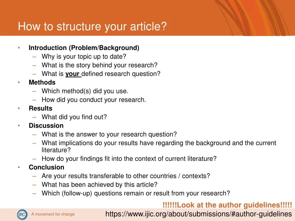 how to structure your article