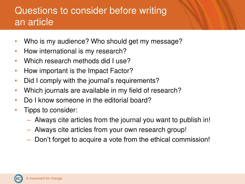 questions to consider before writing an article