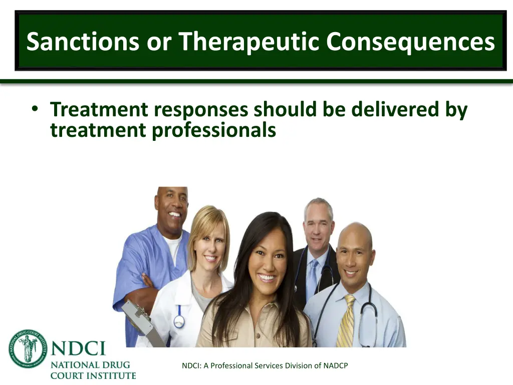 sanctions or therapeutic consequences