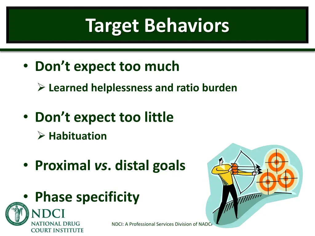 target behaviors