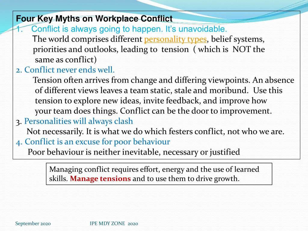 four key myths on workplace conflict 1 conflict