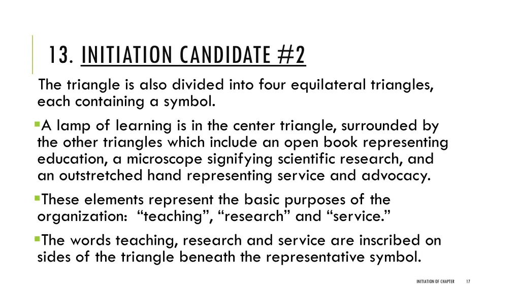 13 initiation candidate 2 the triangle is also