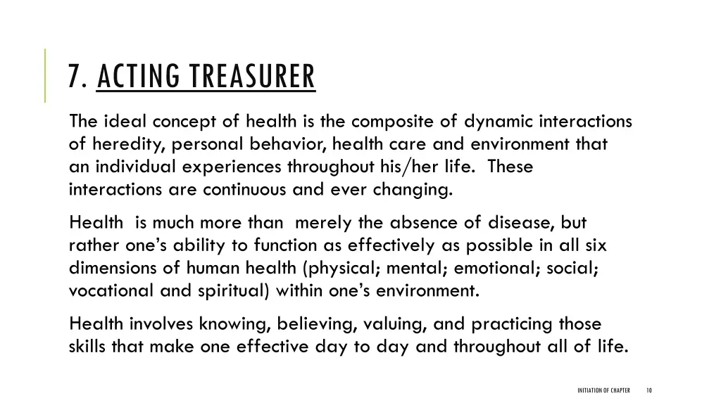 7 acting treasurer