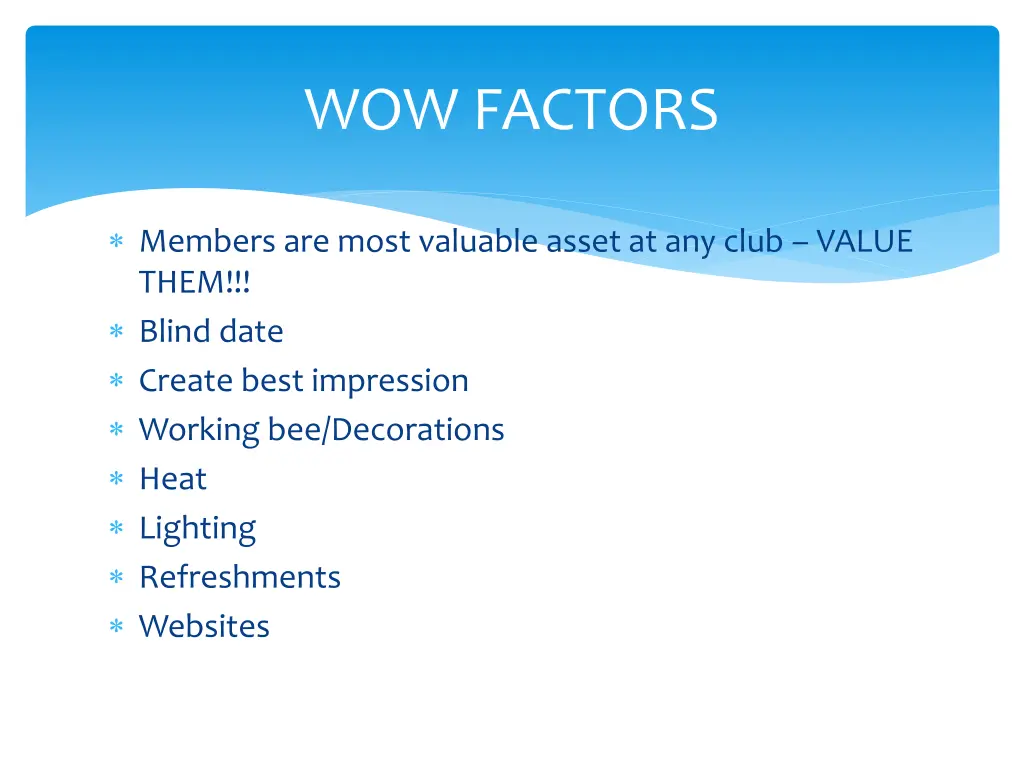 wow factors