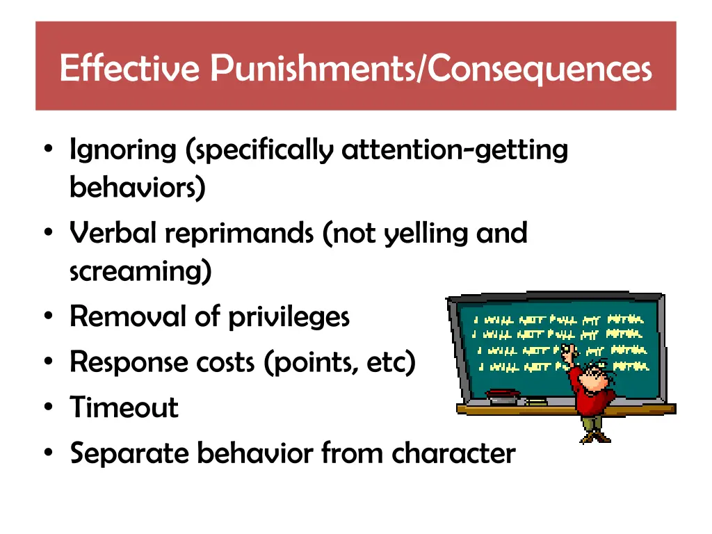 effective punishments consequences