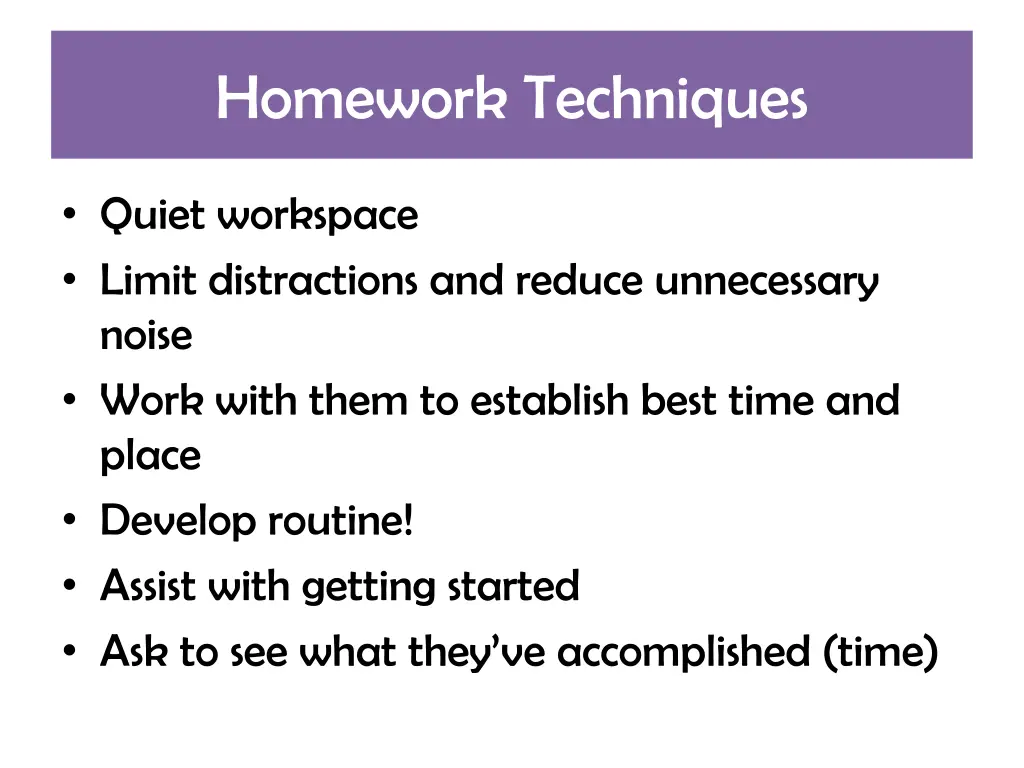 homework techniques