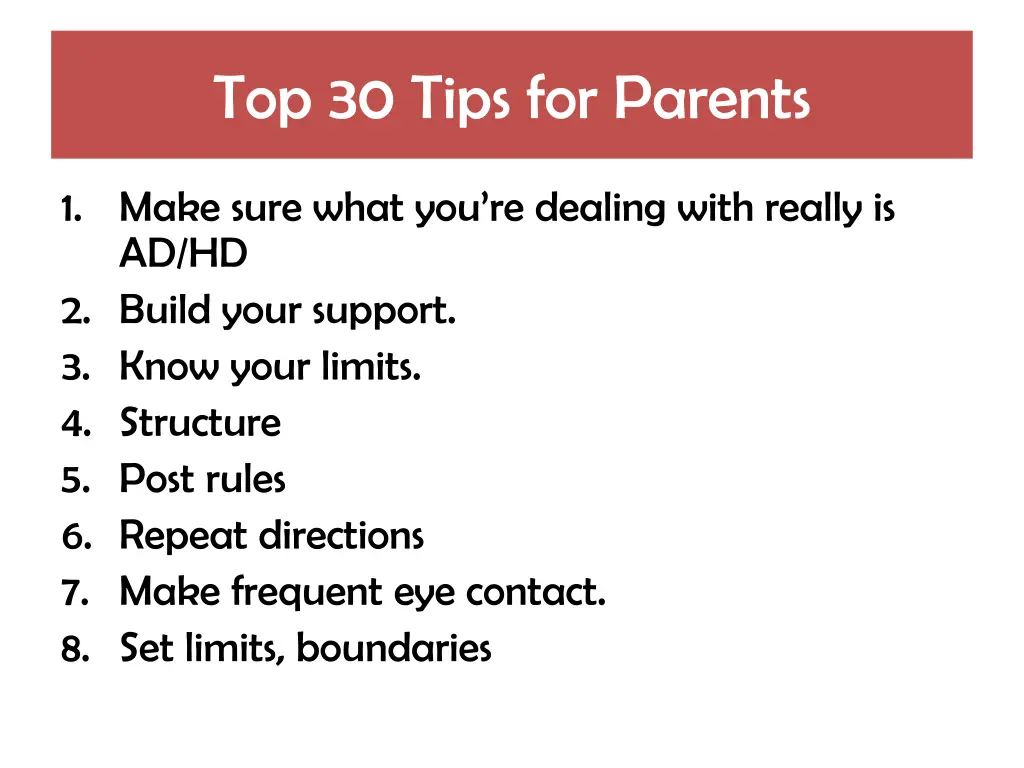 top 30 tips for parents