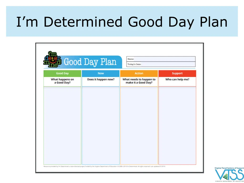 i m determined good day plan