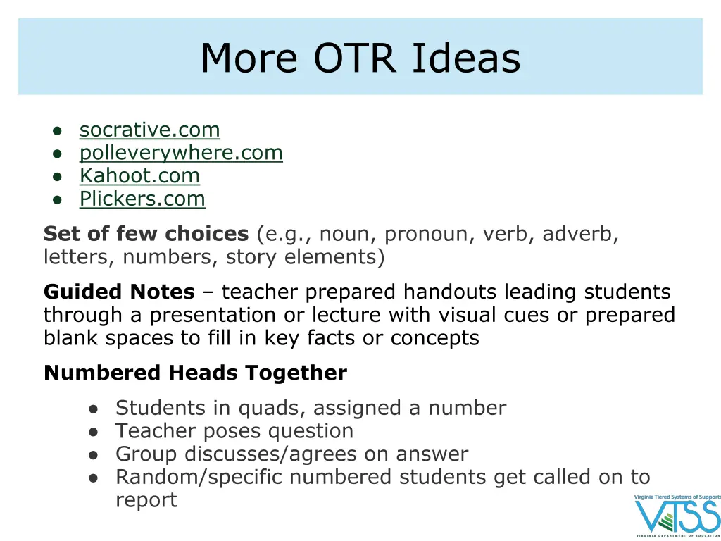 more otr ideas