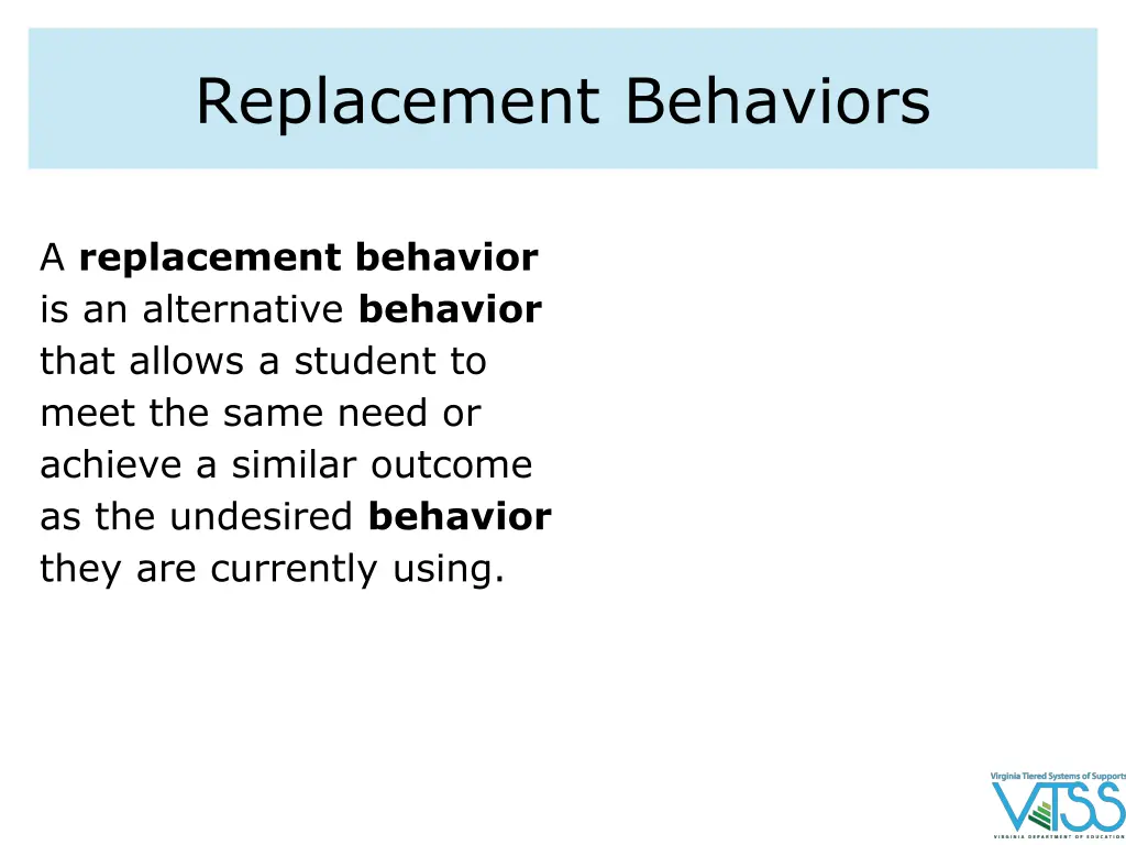 replacement behaviors