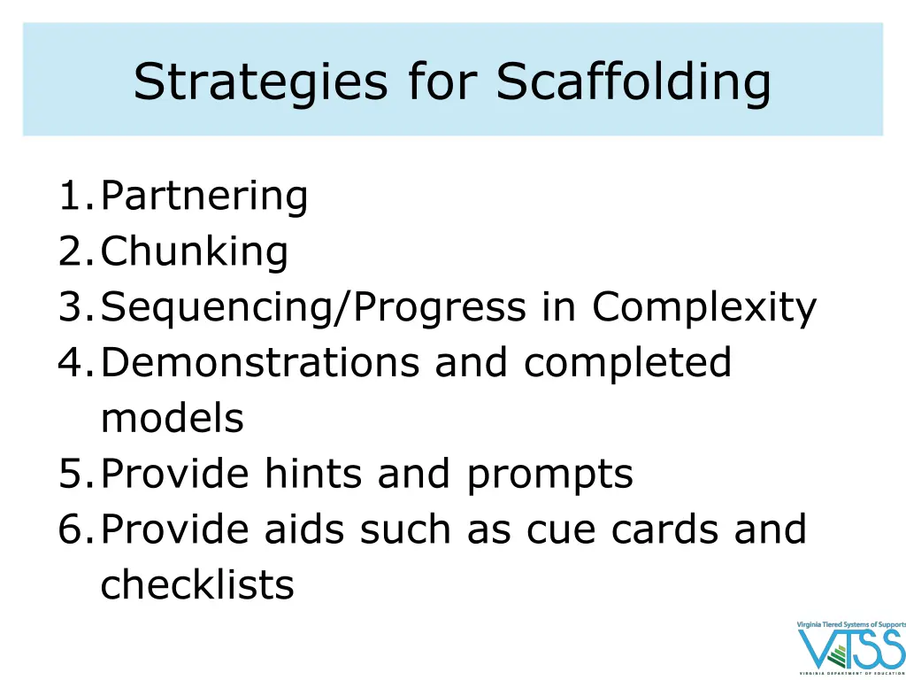 strategies for scaffolding