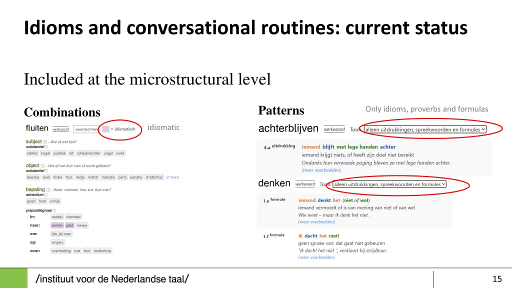 idioms and conversational routines current status