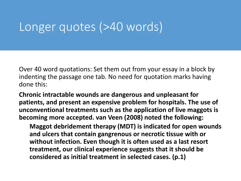 longer quotes 40 words