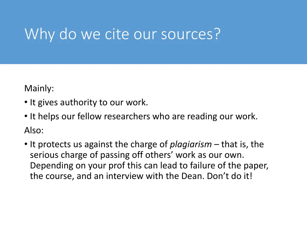 why do we cite our sources